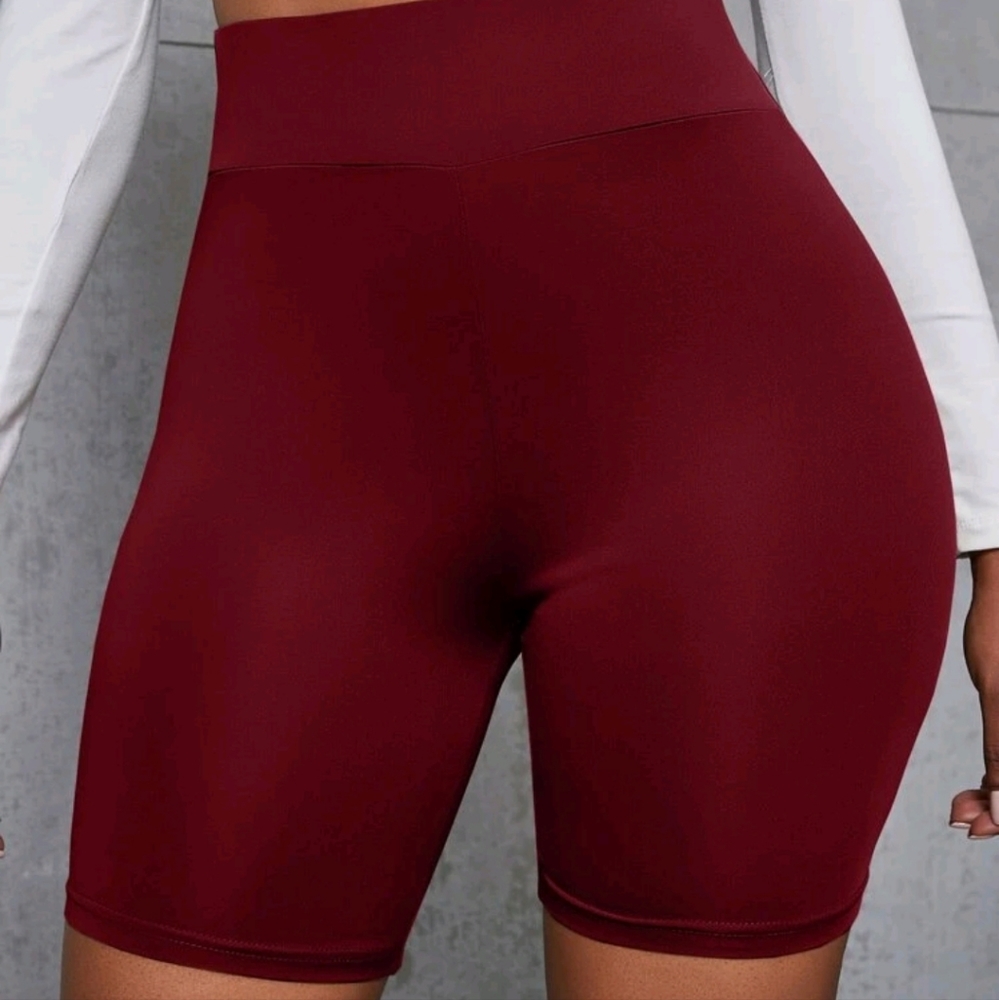 Wide band waist biker shorts